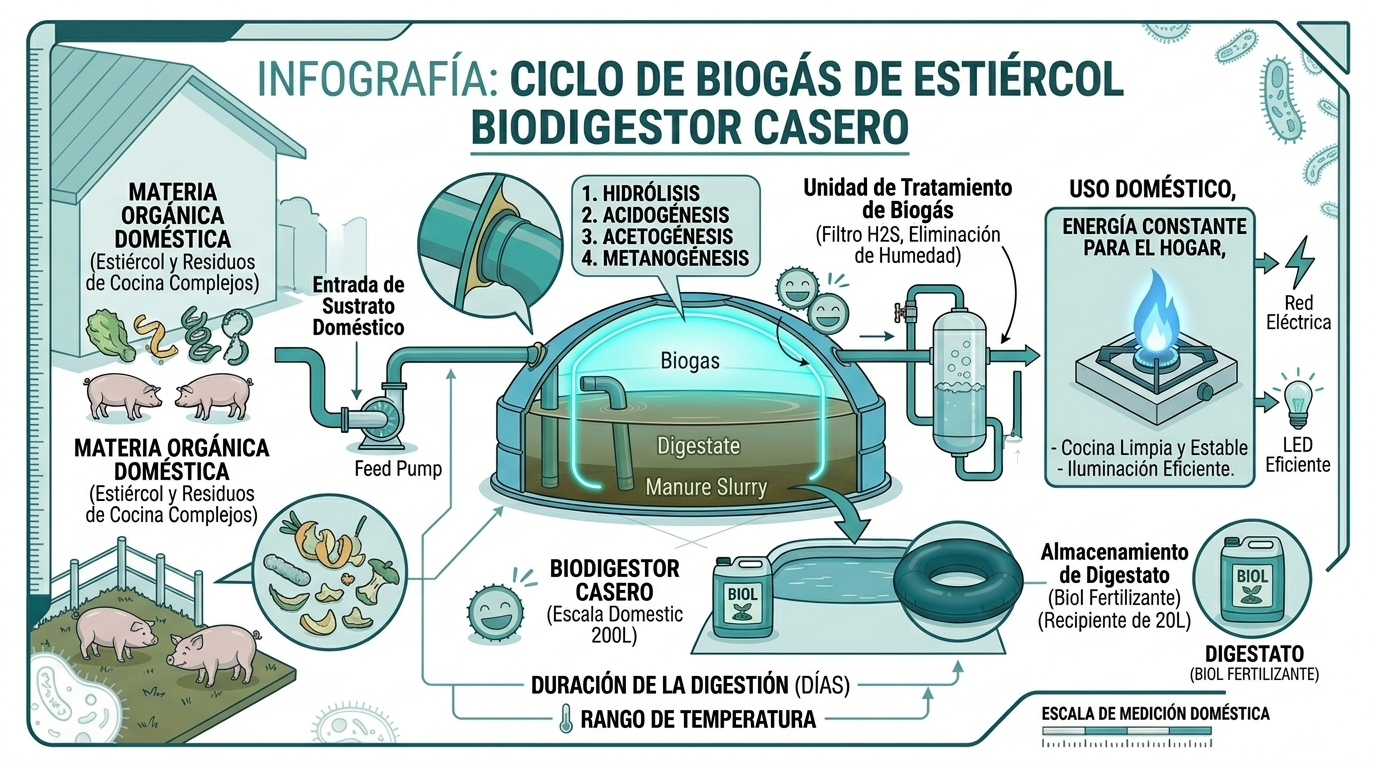 Biogás a partir de estiércol