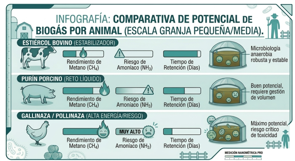 Producción de biogás a partir de estiércol