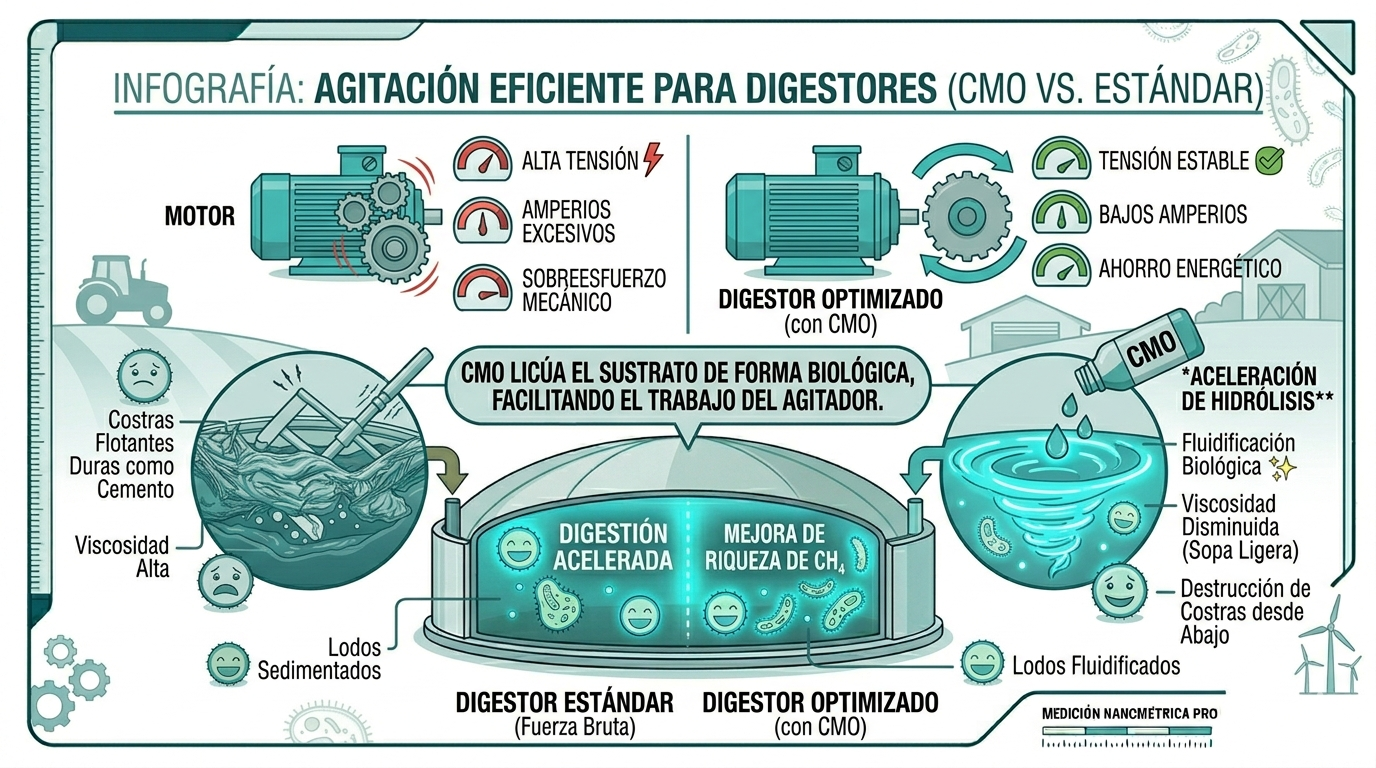 Agitación para digestores: Cómo reducir el consumo eléctrico y evitar averías
