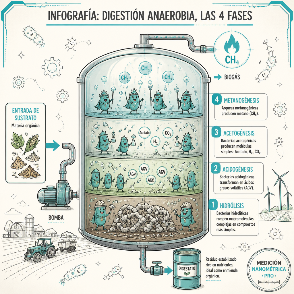 Digestión anaerobia: qué es, fases y claves para optimizar tu planta de biogás