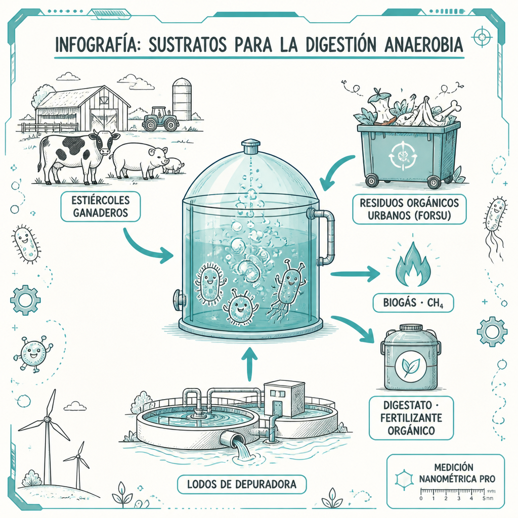 Sustratos típicos para la digestión anaerobia