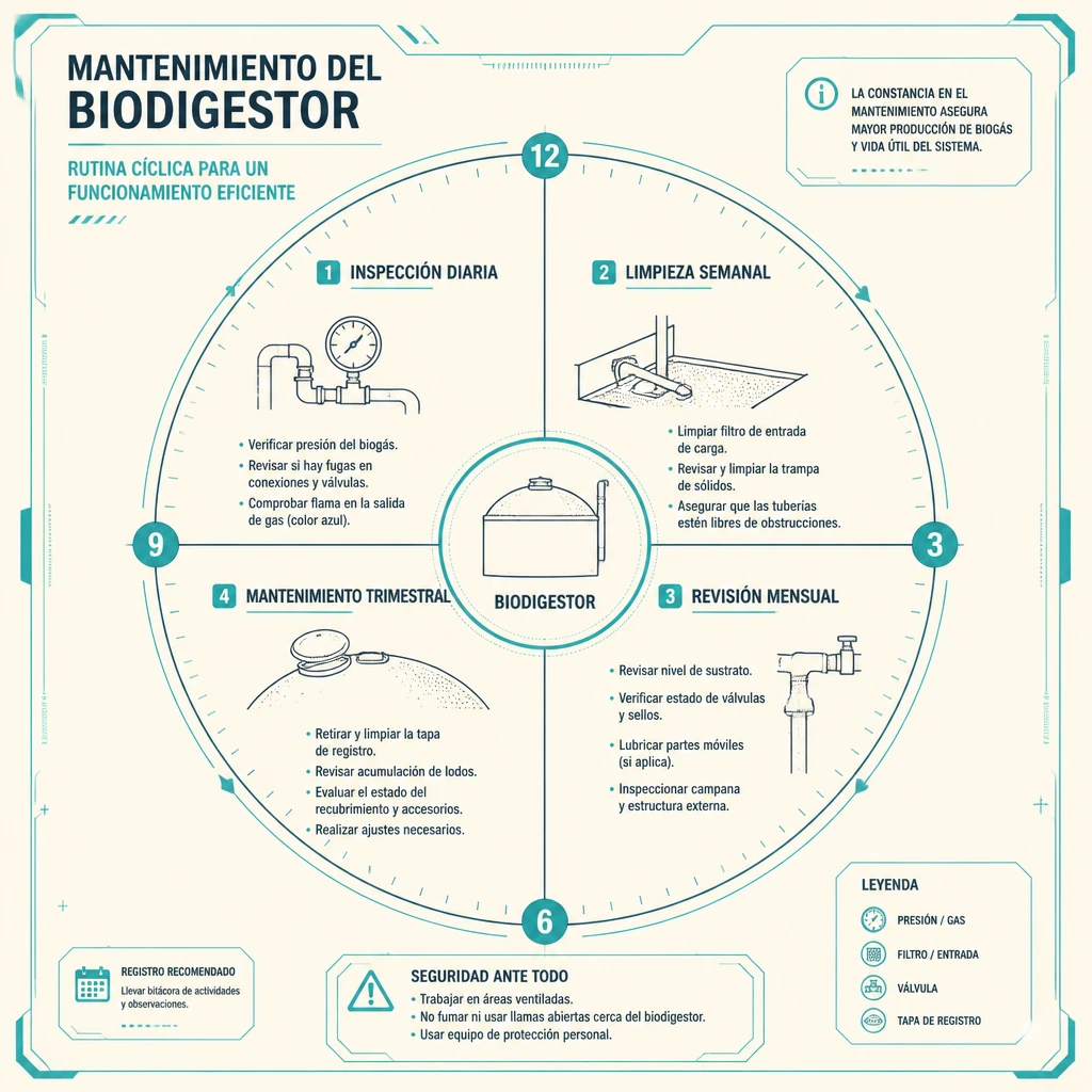 Mantenimiento de biodigestor: guía práctica para operar sin sobresaltos